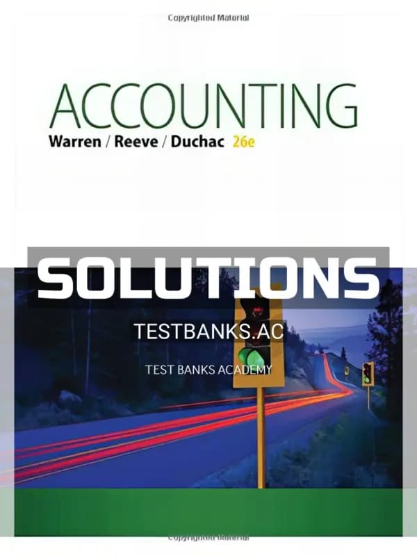 Cover for Solutions Manual for Accounting 26th Edition by Warren
