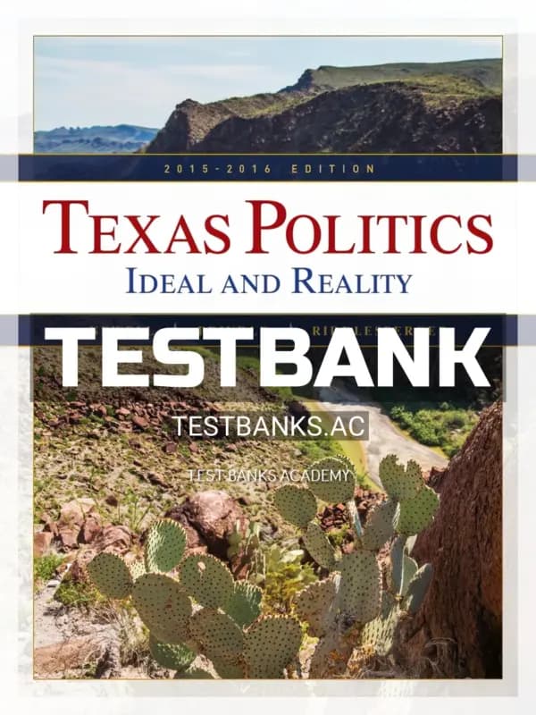 Cover for Test Bank for Texas Politics 2015 2016 13th Edition by Newell