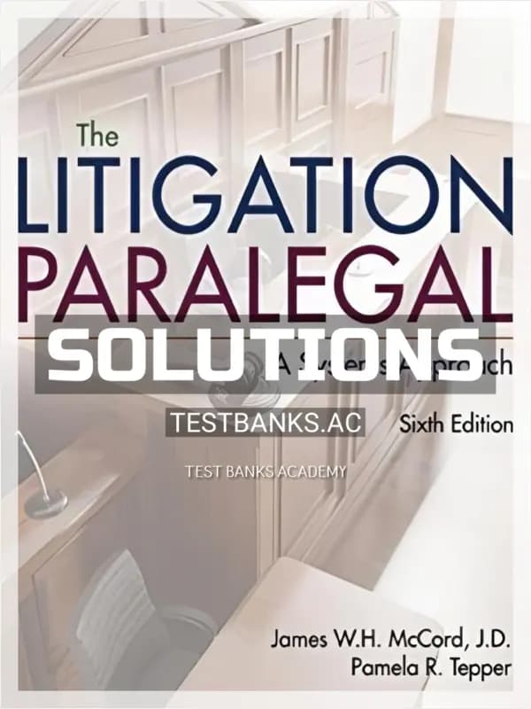 Cover for Solutions Manual for Litigation Paralegal A Systems Approach 6th Edition by McCord
