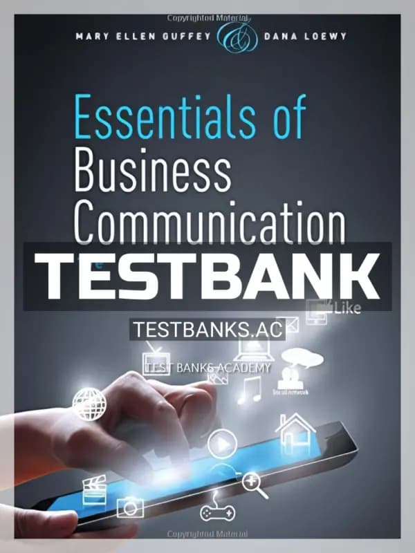 Cover for Test Bank for Essentials of Business Communication 10th Edition by Guffey