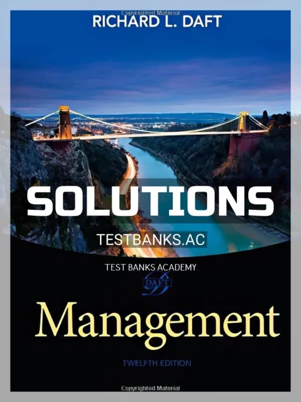 Solutions Manual for Management 12th Edition by Daft cover