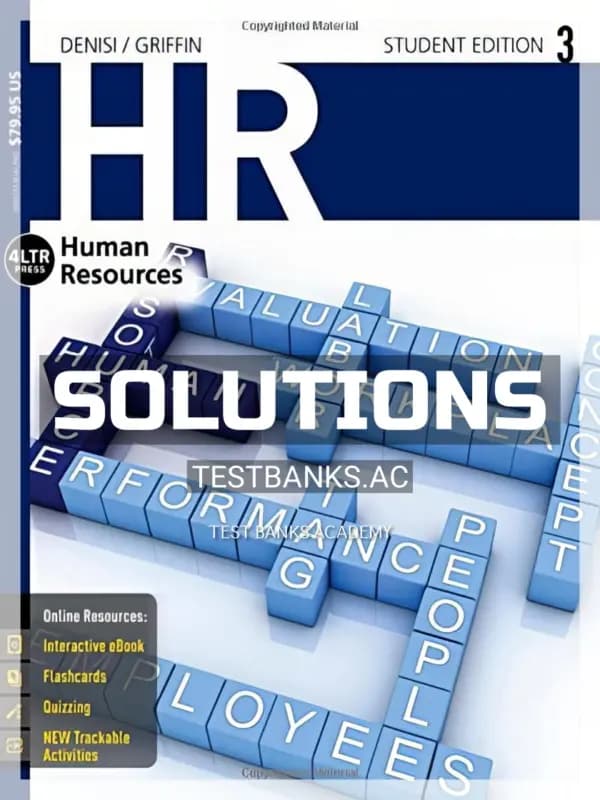 Cover for Solutions Manual for HR 3 3rd Edition by DeNisi