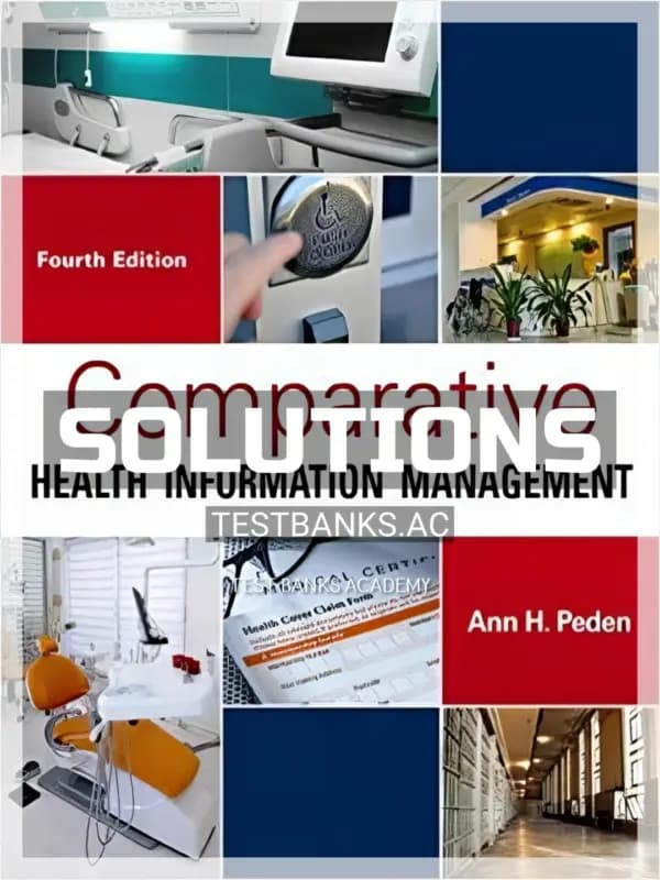 Cover for Solutions Manual for Comparative Health Information Management 4th Edition by Peden
