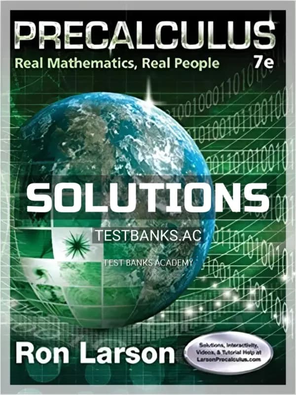 Cover for Solutions Manual for Precalculus Real Mathematics Real People 7th Edition by Larson