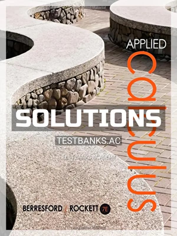 Cover for Solutions Manual for Applied Calculus 7th Edition by Berresford