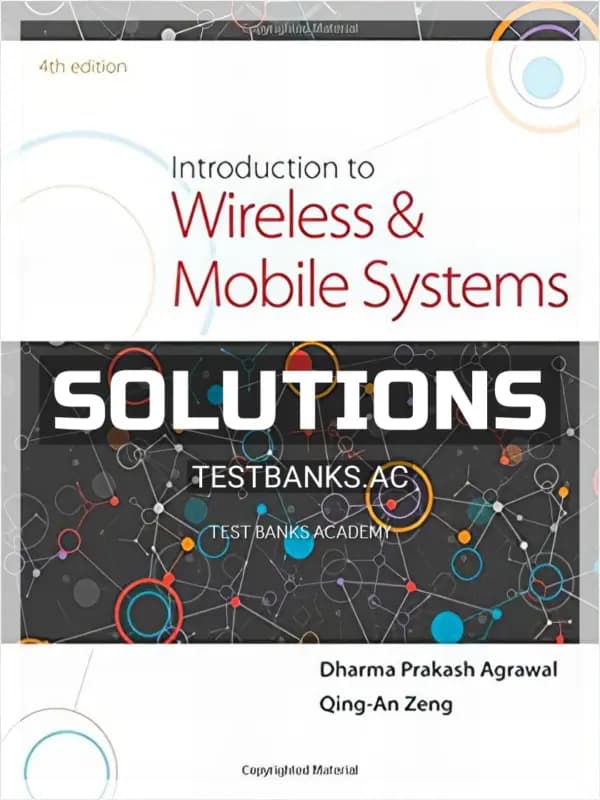 Cover for Solutions Manual for Introduction to Wireless and Mobile Systems 4th Edition by Agrawal