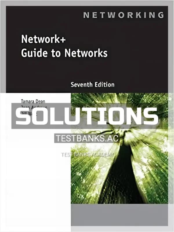 Cover for Solutions Manual for Network+ Guide to Networks 7th Edition by West
