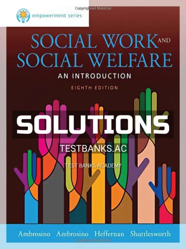Cover for Solutions Manual for Empowerment Series Social Work and Social Welfare 8th Edition by Ambrosino