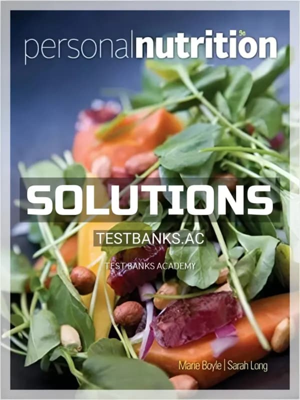 Cover for Solutions Manual for Personal Nutrition 9th Edition by Boyle