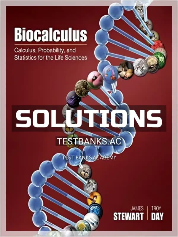 Cover for Solutions Manual for Biocalculus Calculus Probability and Statistics for the Life Sciences 1st Edition by Stewart