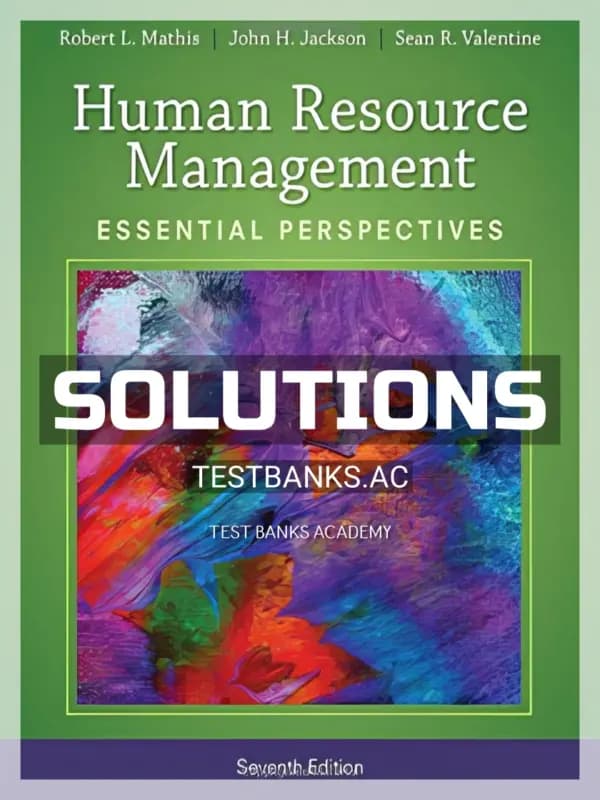 Cover for Solutions Manual for Human Resource Management Essential Perspectives 7th Edition by Mathis
