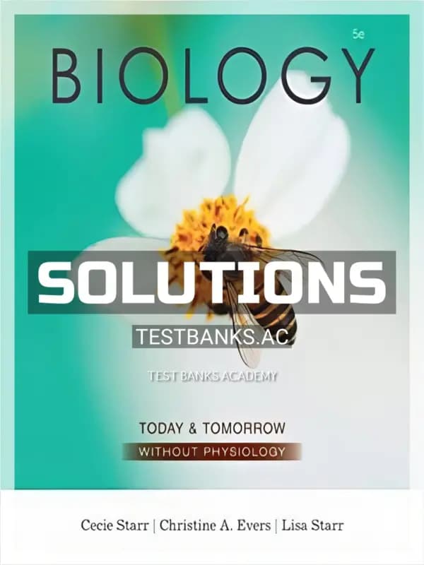 Cover for Solutions Manual for Biology Today and Tomorrow without Physiology 5th Edition by Starr