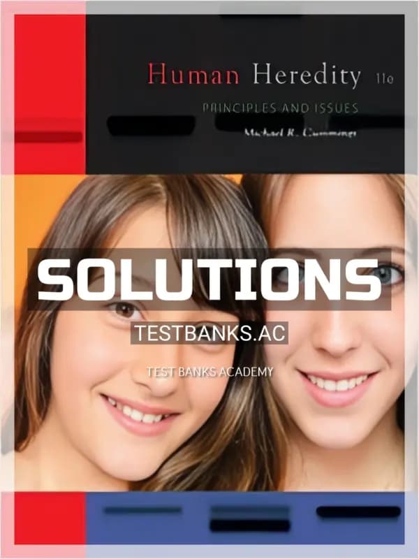 Cover for Solutions Manual for Human Heredity Principles and Issues 11th Edition by Cummings
