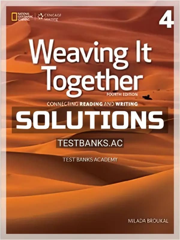 Cover for Solutions Manual for Weaving It Together 4 4th Edition by Broukal