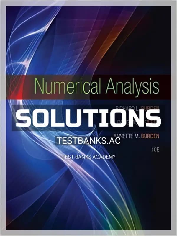 Cover for Solutions Manual for Numerical Analysis 10th Edition by Burden