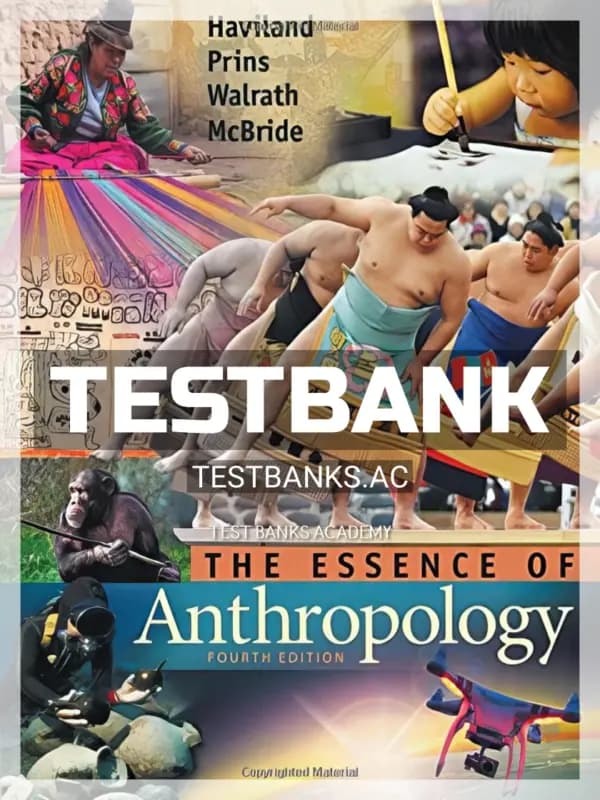 Cover for Test Bank for The Essence of Anthropology 4th Edition by Haviland