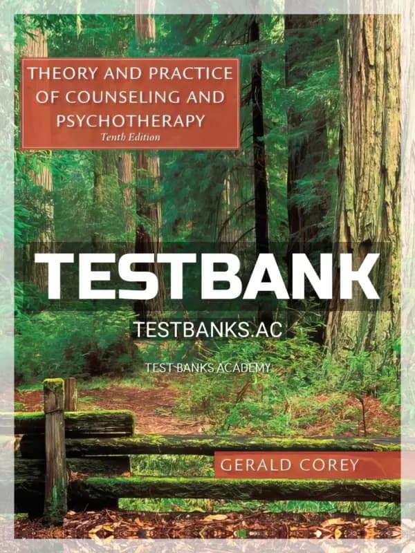 Cover for Test Bank for Theory and Practice of Counseling and Psychotherapy 10th Edition by Corey
