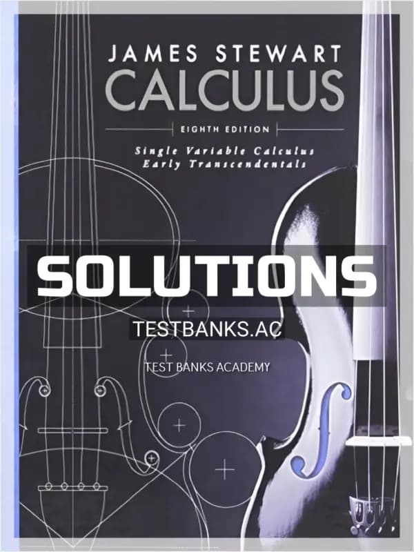Cover for Solutions Manual for Single Variable Calculus Early Transcendentals 8th Edition by Stewart