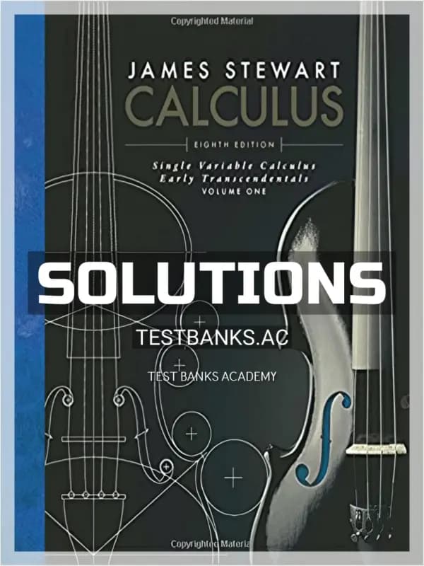 Cover for Solutions Manual for Single Variable Calculus Early Transcendentals Volume I 8th Edition by Stewart