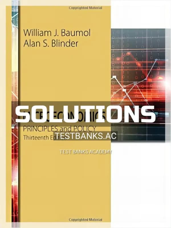 Cover for Solutions Manual for Microeconomics Principles and Policy 13th Edition by Baumol