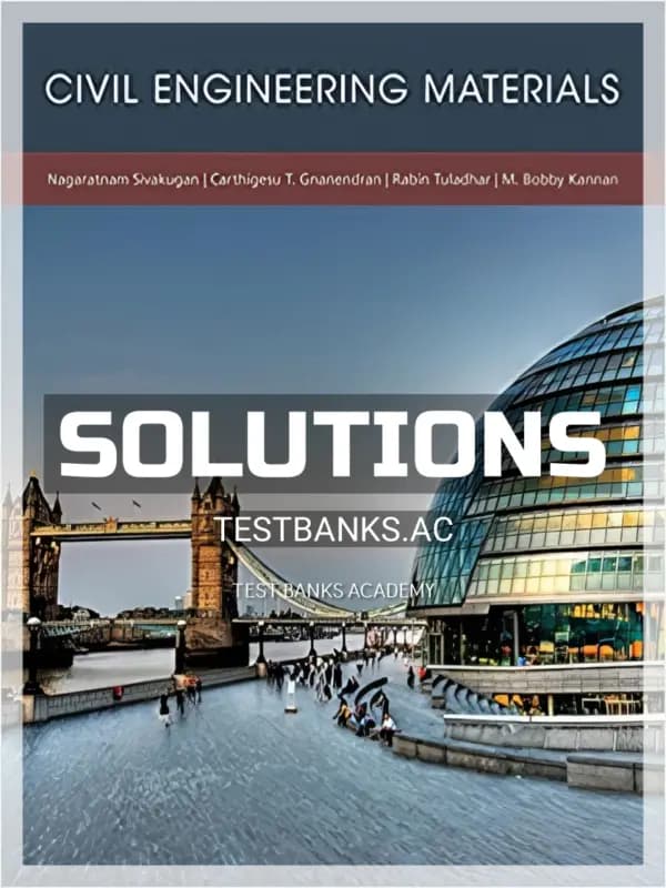 Cover for Solutions Manual for Civil Engineering Materials 1st Edition by Sivakugan