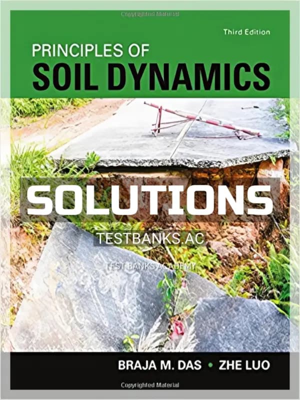 Cover for Solutions Manual for Principles of Soil Dynamics 3rd Edition by Das