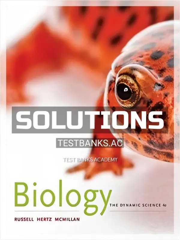 Cover for Solutions Manual for Biology The Dynamic Science 4th Edition by Russell