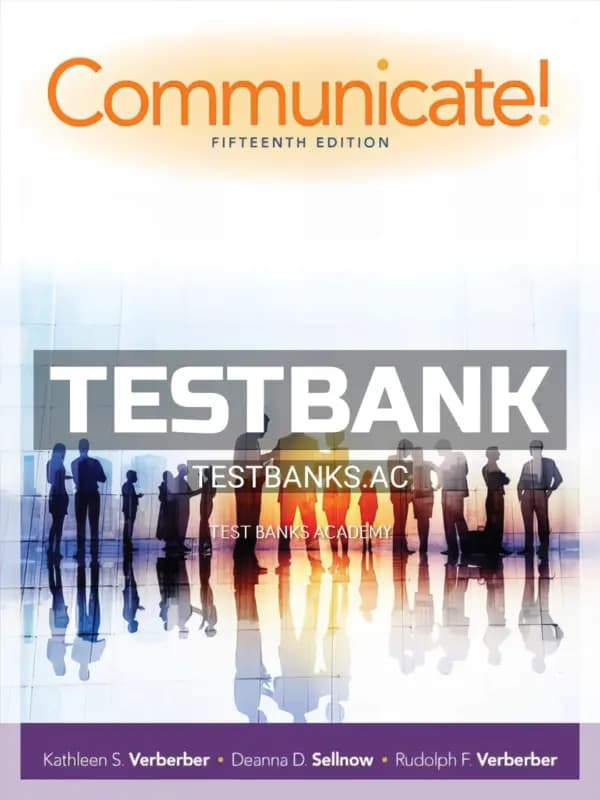 Cover for Test Bank for Communicate 15th Edition by Verderber