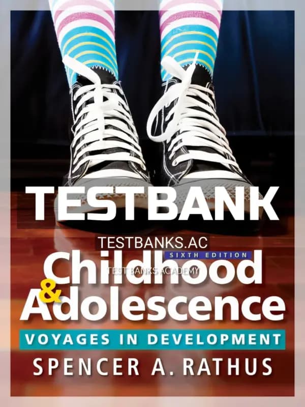 Cover for Test Bank for Childhood and Adolescence 6th Edition by Rathus