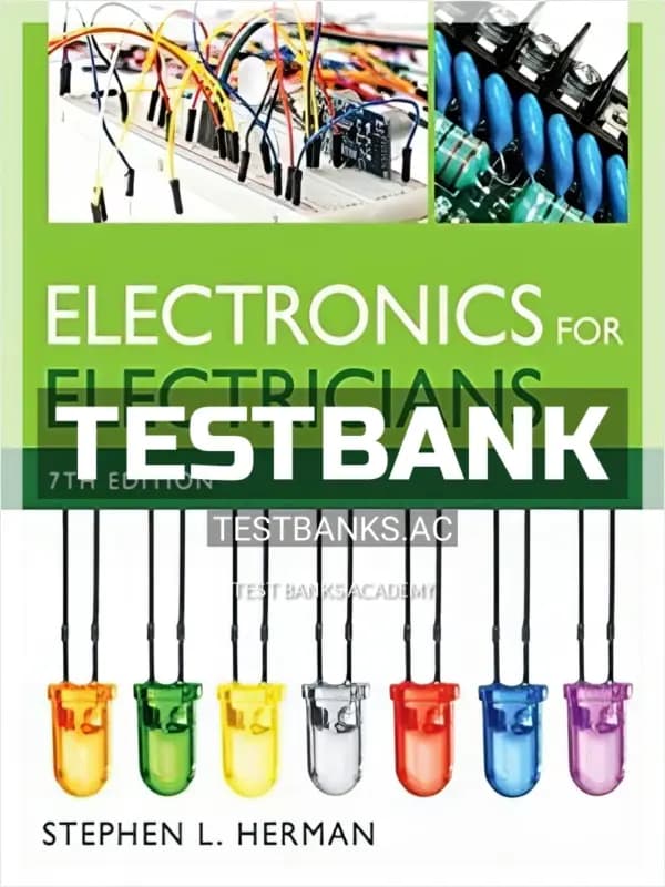 Cover for Test Bank for Electronics for Electricians 7th Edition by Herman