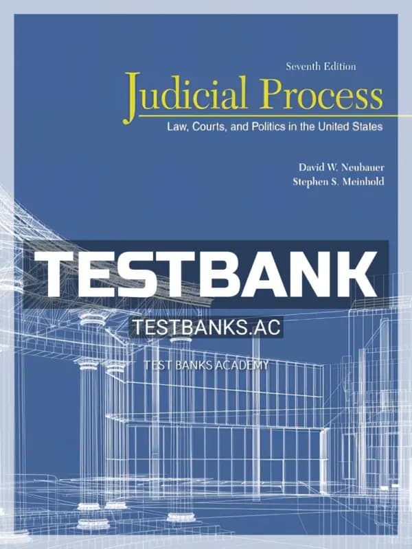 Cover for Test Bank for Judicial Process 7th Edition by Neubauer