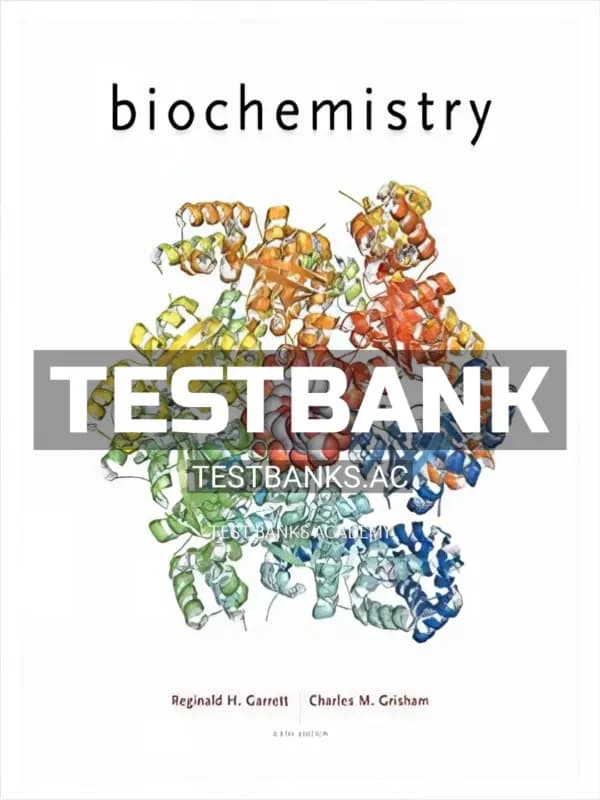 Cover for Test Bank for Biochemistry 6th Edition by Garrett