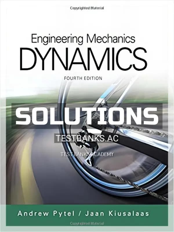 Cover for Solutions Manual for Engineering Mechanics Dynamics 4th Edition by Pytel