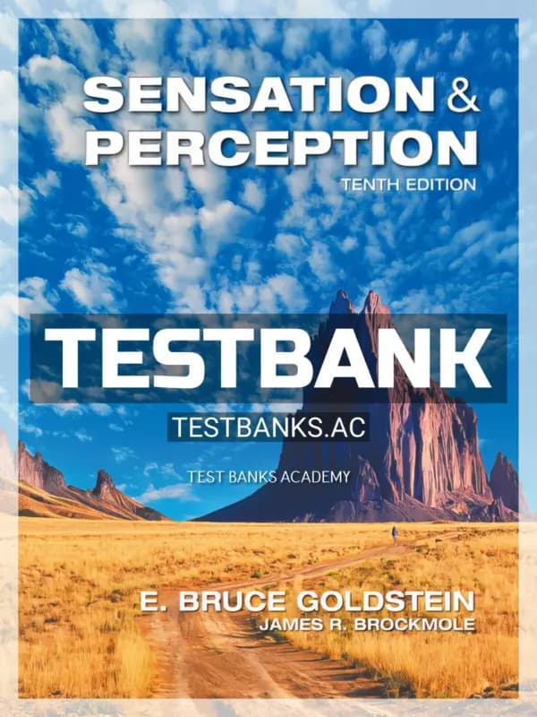 Cover for Test Bank for Sensation and Perception 10th Edition by Goldstein