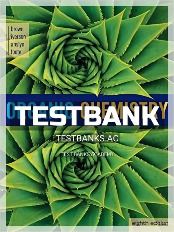 Cover for Test Bank for Organic Chemistry 8th Edition by Brown