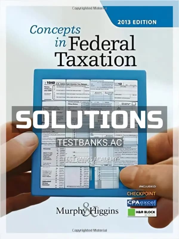Cover for Solutions Manual for Concepts in Federal Taxation 2016 23rd Edition by Murphy
