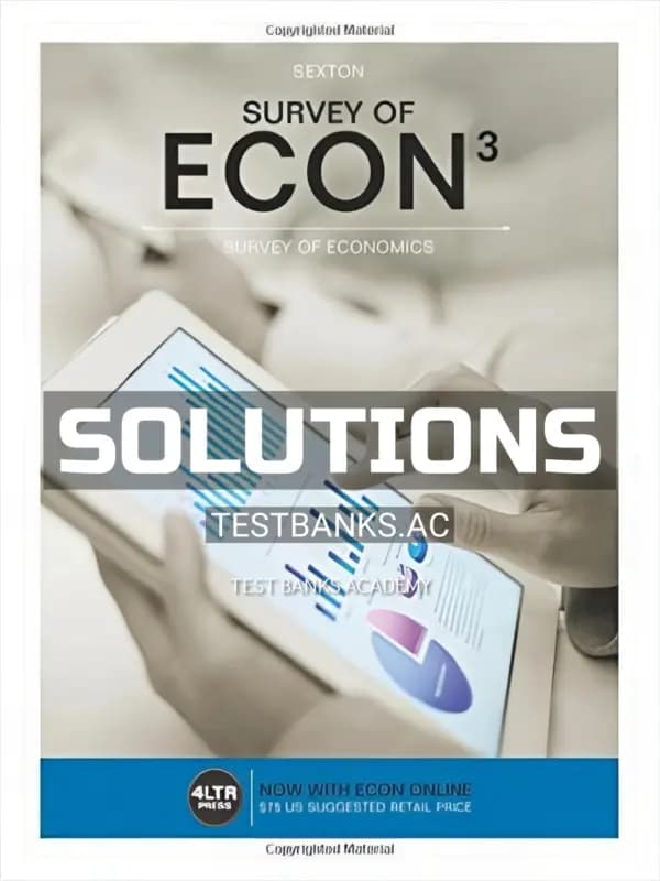 Cover for Solutions Manual for Survey of ECON 3rd Edition by Sexton