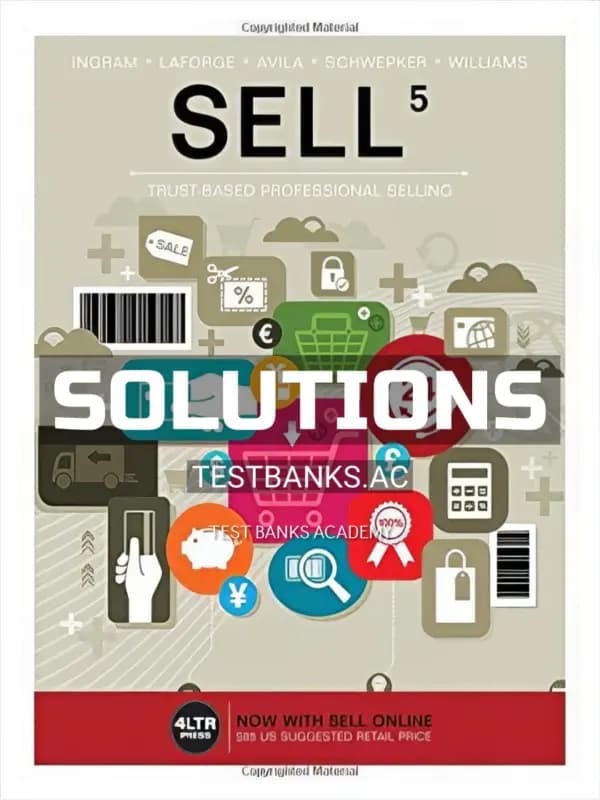 Cover for Solutions Manual for SELL 5th Edition by Ingram