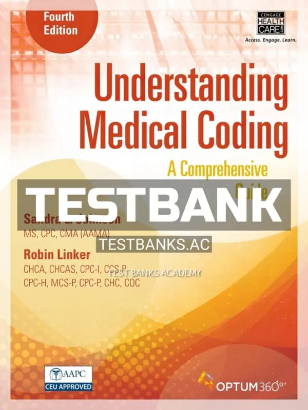 Cover for Test Bank for Understanding Medical Coding A Comprehensive Guide 4th Edition by Johnson