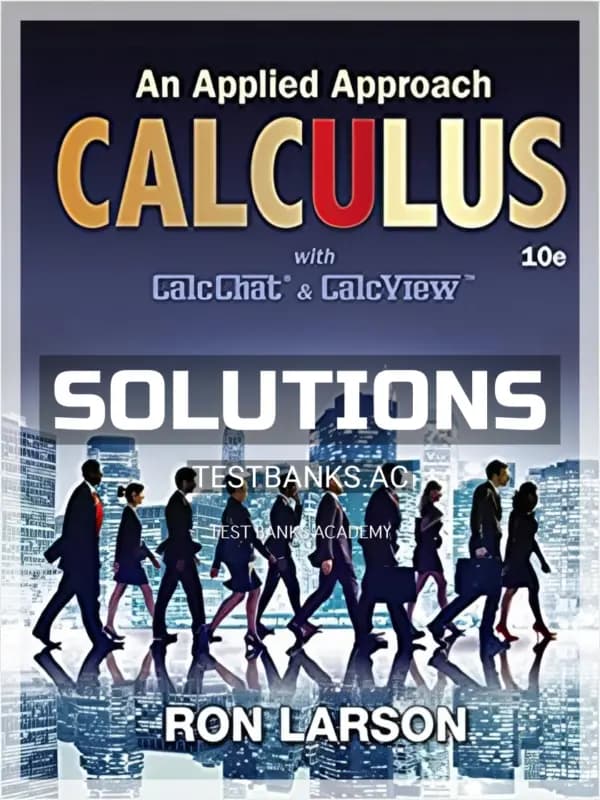 Cover for Solutions Manual for Calculus An Applied Approach 10th Edition by Larson