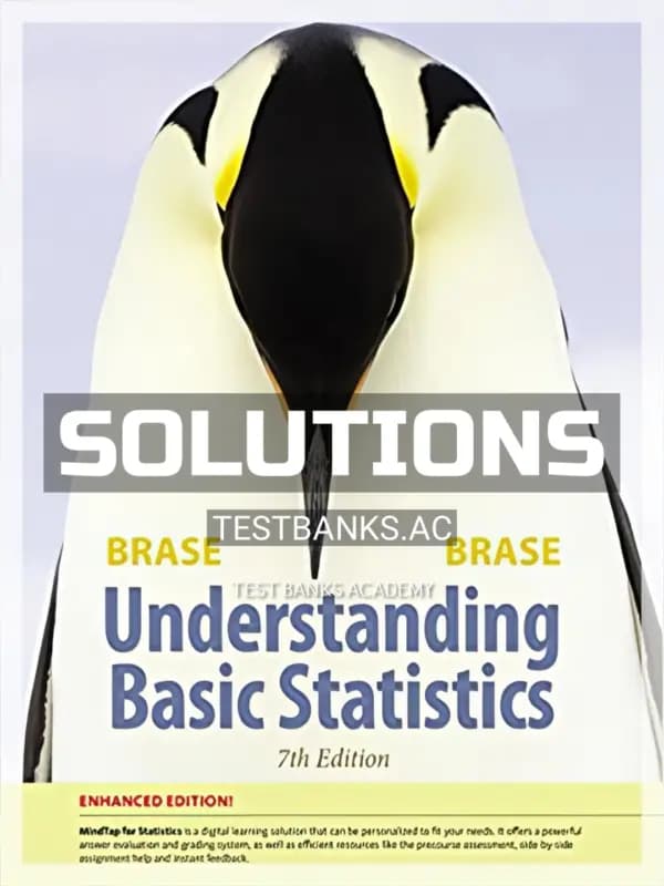 Cover for Solutions Manual for Understanding Basic Statistics Enhanced 7th Edition by Brase