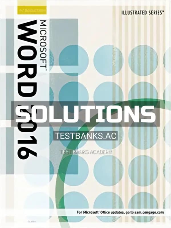 Cover for Solutions Manual for Illustrated Microsoft Office 365 and Word 2016 Introductory 1st Edition by Duffy