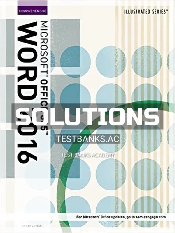 Cover for Solutions Manual for Illustrated Microsoft Office 365 and Word 2016 Comprehensive 1st Edition by Duffy