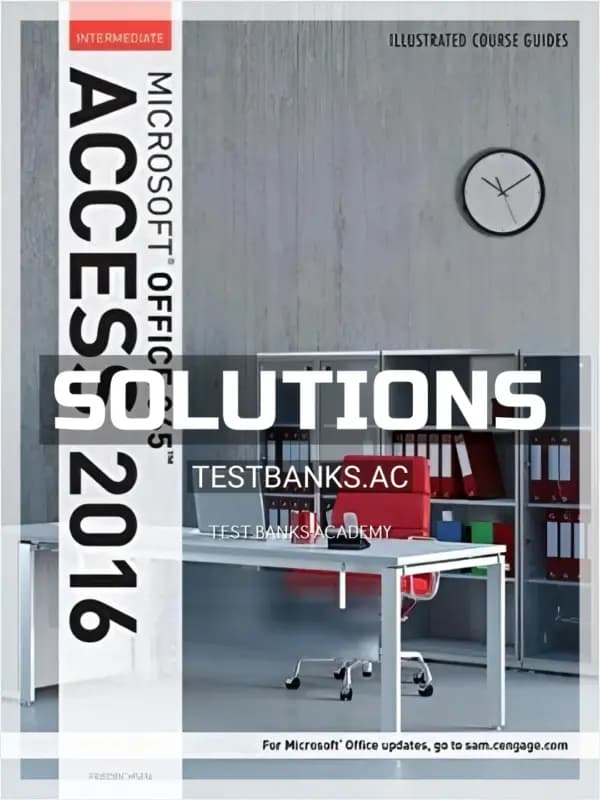 Cover for Solutions Manual for Illustrated Course Guide Microsoft Office 365 and Access 2016 Intermediate Spiral bound Version 1st Edition by Friedrichsen