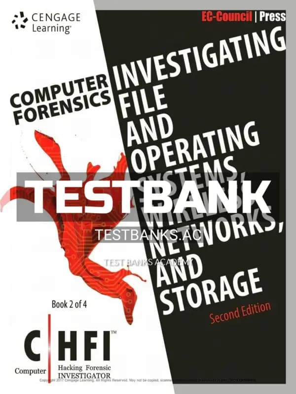 Cover for Test Bank for Computer Forensics Investigating File and Operating Systems Wireless Networks and Storage CHFI 2nd Edition by EC-Council