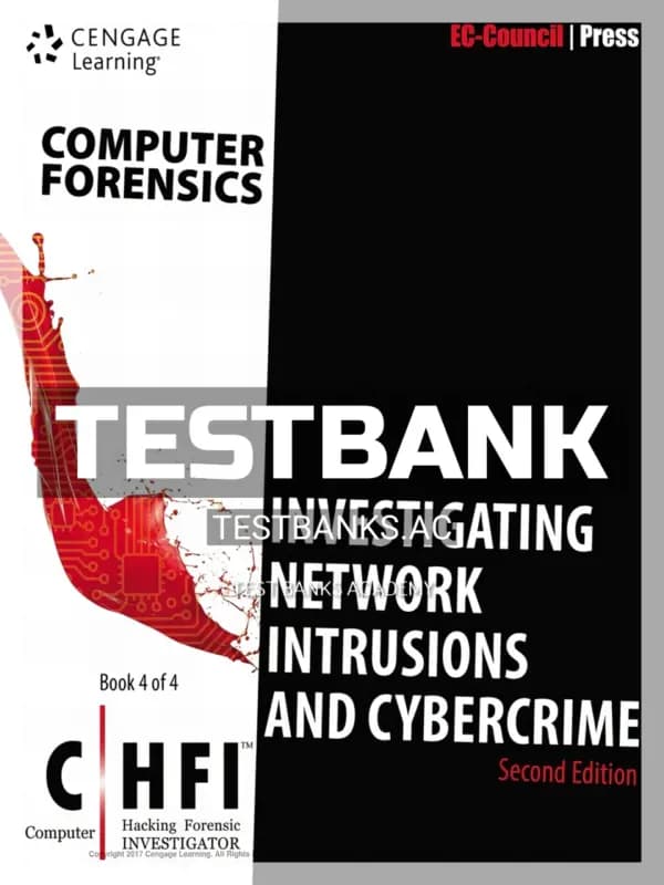 Cover for Test Bank for Computer Forensics Investigating Network Intrusions and Cybercrime CHFI 2nd Edition by EC-Council