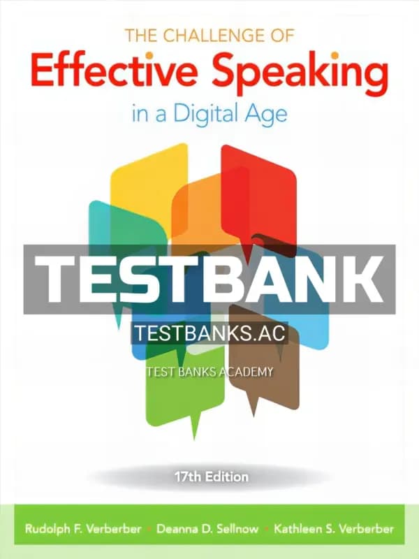 Cover for Test Bank for Challenge of Effective Speaking 17th Edition by Verderber
