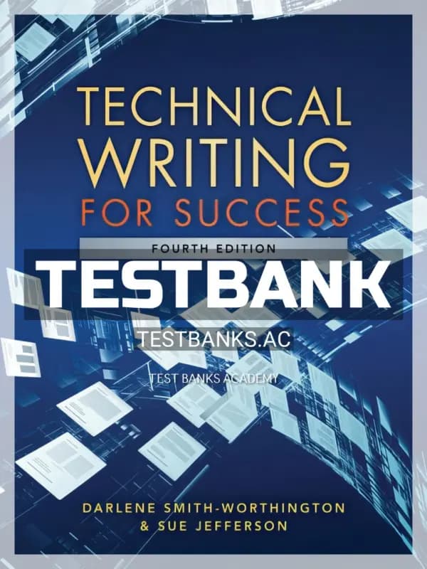 Cover for Test Bank for Technical Writing for Success 4th Edition by WorthingtonSue