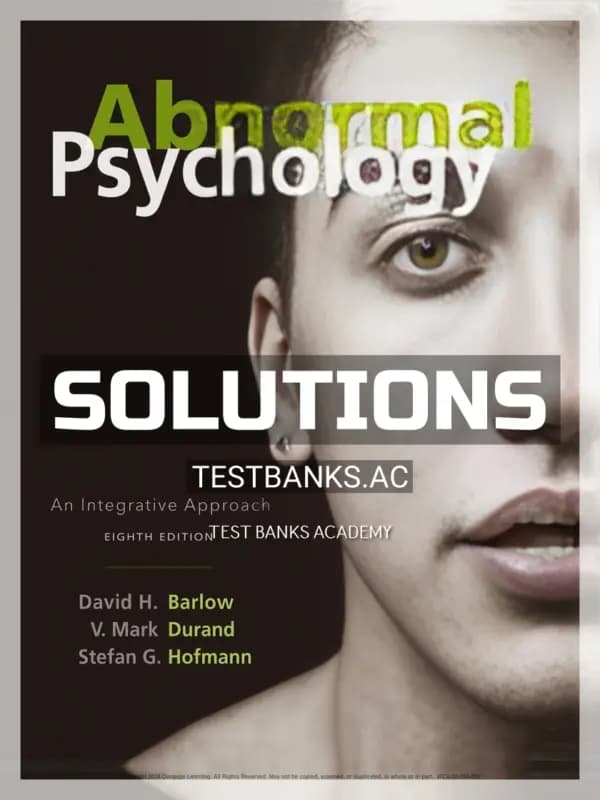 Cover for Solutions Manual for Abnormal Psychology 8th Edition by Barlow
