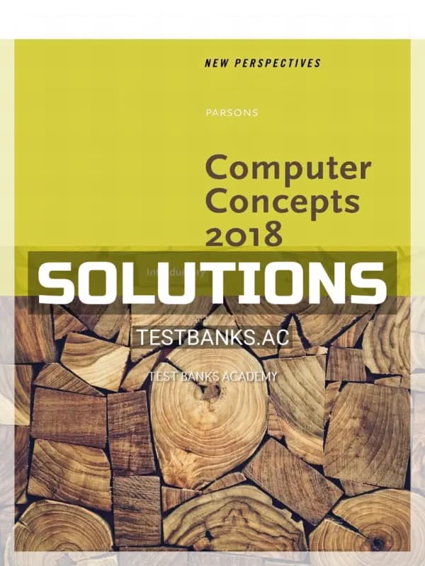 Cover for Solutions Manual for New Perspectives on Computer Concepts 2018 Introductory 20th Edition by Parsons